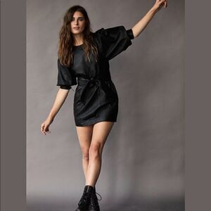 Free People Ophelie Leather Mini Dress Size XS